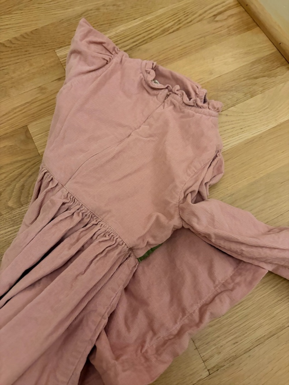 Mini Boden Pink Long-Sleeve Embroidered Horses Waist-Panel Dress - Picture 4 of 4